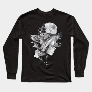 Woman Wolf Long Sleeve T-Shirt